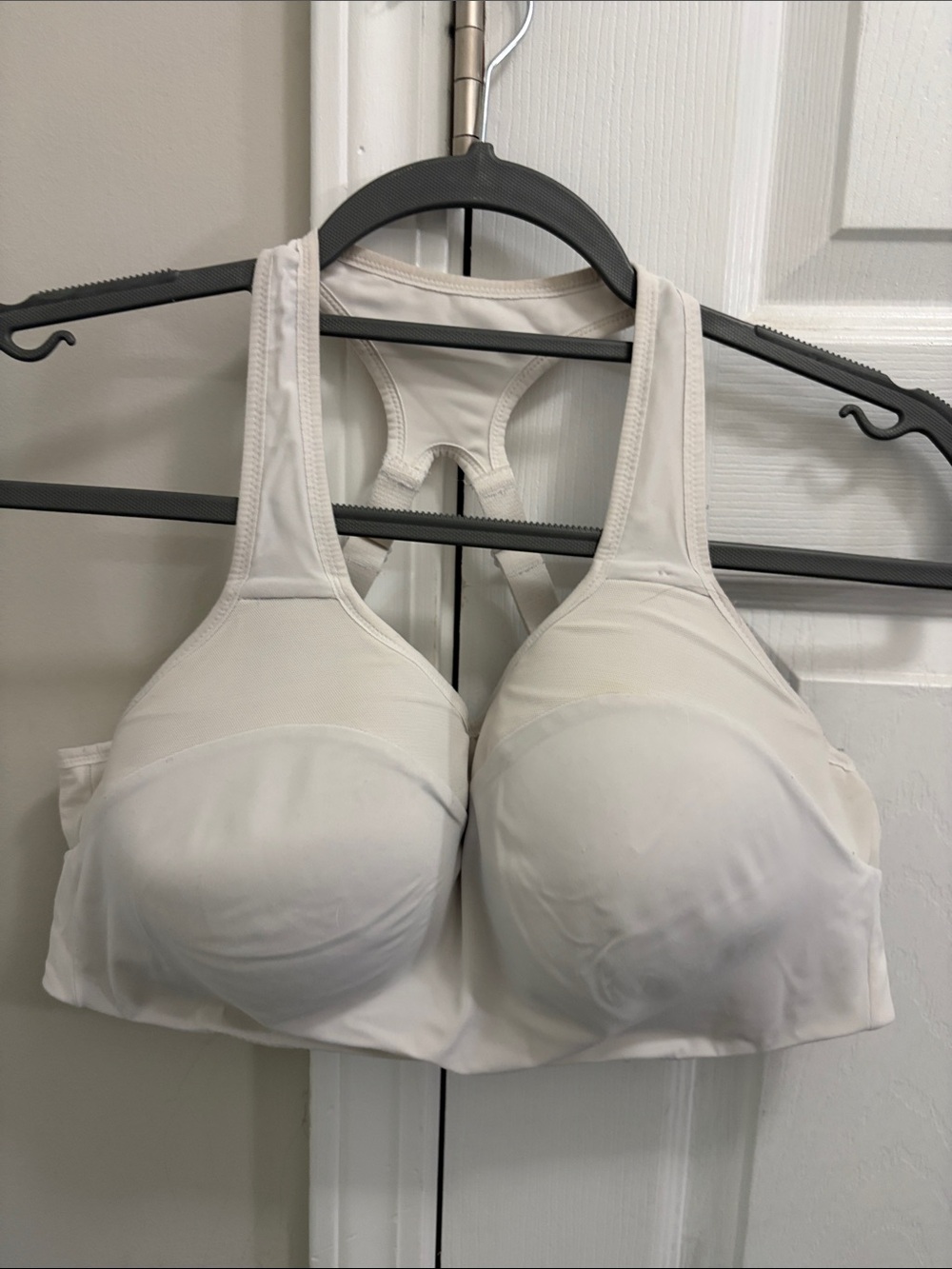 Nike White Molded-Cup Racerback High-Support Sports Bra